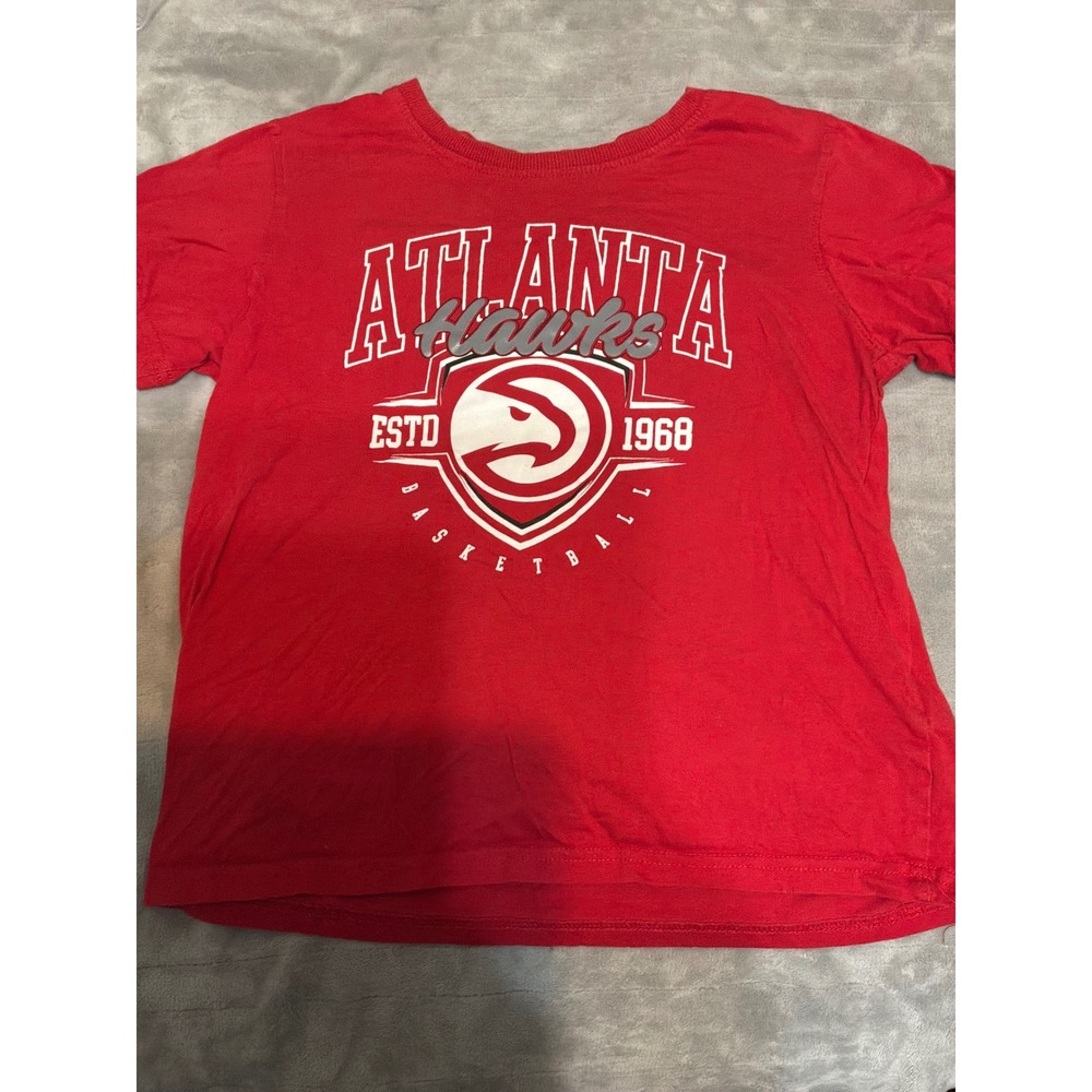 Atlanta Hawks Kids Red NBA Basketball Graphic T-Shirt ESTD 1968 Short Sleeve